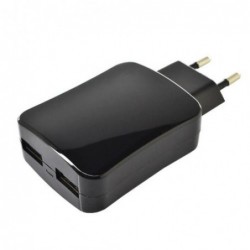 Φορτιστής Ταξιδίου inos με Διπλή Έξοδο USB Α 17W (1x12W & 1x5W) Μαύρο