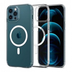 Θήκη TPU & PC Spigen Ultra Hybrid Mag Magsafe Apple iPhone 12/ 12 Pro Διάφανο-Λευκό