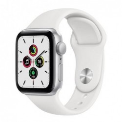 Apple Watch SE GPS 40mm Ασημί με Sport Band Λευκό
