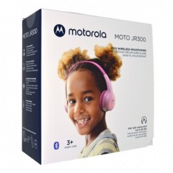 Bluetooth Ακουστικά Stereo Motorola Kids JR300 V5.0 Ροζ On-ear  με Μικρόφωνο, Πλήκτρα Ελέγχου, Καλώδιο 3,5mm και Εξτρα Υποδοχή Α