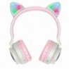 Wireless Ακουστικά Stereo Hoco W27 Cat ear Ροζ Γκρί 300mAh Micro SD και AUX