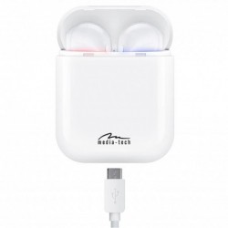 Wireless Hands Free Media-Tech MT3593 R-Phones Pro TWS V.5.0 Λευκά με Υψηλής Ποιότητας Μικρόφωνο και Εύκολη Σύνδεση