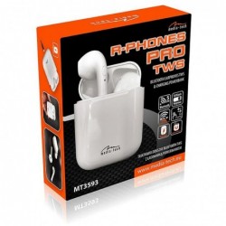 Wireless Hands Free Media-Tech MT3593 R-Phones Pro TWS V.5.0 Λευκά με Υψηλής Ποιότητας Μικρόφωνο και Εύκολη Σύνδεση