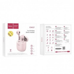 Wireless Hands Free Hoco EW07 Leader TWS V5.1 Εναλλαγή Master/Slave και Συμβατότητα με Siri / Google Assistant Ροζ