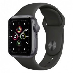 Apple Watch SE GPS 40mm Γκρι με Sport Band Μαύρο