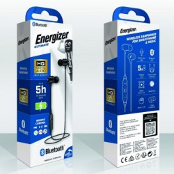 Bluetooth Earphones Energizer CIBT20BK2 V 5.0 Διάρκεια Μπαταρίας 5  Ώρες και Πλήκτρα Ελέγχου Μαύρα