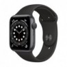 Apple Watch Series 6 GPS 44mm Σκούρο Γκρι με Sport Band Μαύρο