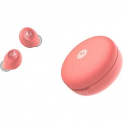 Bluetooth Hands Free Motorola Vervebuds 250 In-ear TWS IPX5 με Ασύρματη Φόρτιση Κοραλί Συμβατά με Alexa, Siri και Google Assista
