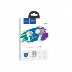 Wireless Hands Free Hoco ES34 Pleasure V5.0 Λευκά με Πλήκτρο Αφής, Εναλλαγή Master/Slave και Συμβατότητα με Siri / Google Assist