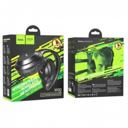 Wireless Ακουστικά Stereo Hoco W30 Fun Μove V5.0 Μαύρα με Μικρόφωνο, υποδοχή Micro SD, AUX & Πλήκτρα Ελέγχου
