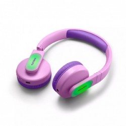 Bluetooth Ακουστικά Stereo Philips KidsTAK4206PK/00 V5.0 Ροζ On-ear με Μικρόφωνο, Φωτισμό, Πλήκτρα Ελέγχου και Εφαρμογή Γονικού 