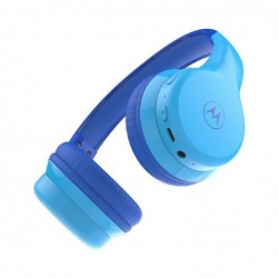 Bluetooth Ακουστικά Stereo Motorola Kids JR300 V5.0 Μπλέ On-ear  με Μικρόφωνο, Πλήκτρα Ελέγχου, Καλώδιο 3,5mm και Εξτρα Υποδοχή 