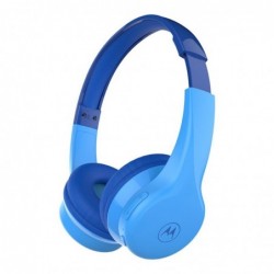 Bluetooth Ακουστικά Stereo Motorola Kids JR300 V5.0 Μπλέ On-ear  με Μικρόφωνο, Πλήκτρα Ελέγχου, Καλώδιο 3,5mm και Εξτρα Υποδοχή 