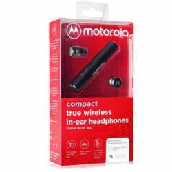 Bluetooth Hands Free Motorola Vervebuds 300 SH032 In-ear TWS IPX6 με Πλήκτρα Αφής Μαύρο Συμβατά με Alexa, Siri και Google Assist