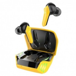 Wireless Hands Free Hoco S21 Magic Shadow Gaming Headset v5.0 με Led Φωτισμό, Βάση Φόρτισης Κίτρινο
