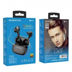 True Wireless Hands Free Borofone BE47 Serenity TWS V5.0 Μαύρο με Εναλλαγή Master/Slave