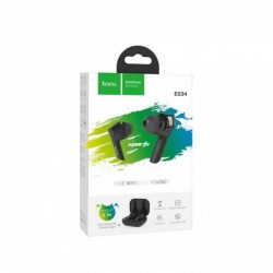 Wireless Hands Free Hoco ES34 Pleasure V5.0 Μαύρα με Πλήκτρο Αφής, Εναλλαγή Master/Slave και Συμβατότητα με Siri / Google Assist