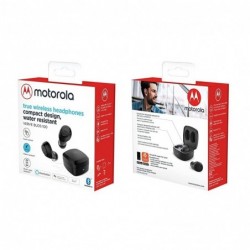 Bluetooth Hands Free Motorola Vervebuds 100 In-ear TWS IPX5 με Πλήκτρα Αφής  Μαύρο Συμβατά με Alexa, Siri και Google Assistant