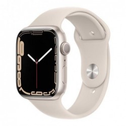 Apple Watch Series 7 45mm Aluminum Starlight με Sport Band Starlight