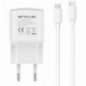 Φορτιστής Ταξιδίου Ancus Supreme Series USB 5V / 2A  με Αποσπώμενο Καλώδιο 2 σε 1 USB σε Micro USB / USB-C 2A 1m Λευκός