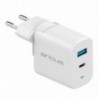 Φορτιστής Ταξιδίου Ancus Supreme Series Dual με USB και USB-C PD 30W Λευκός με LED και Αντάπτορα UK Plug