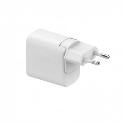 Φορτιστής Ταξιδίου Ancus Supreme Series Dual με USB και USB-C PD 30W Λευκός με LED και Αντάπτορα UK Plug