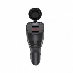 Φορτιστής Αυτοκινήτου Hoco Z34 Thunder με 2 Εξόδους USB 5V-3.1A Max, Extra Εξοδο Αναπτήρα και Led Οθόνη Ένδειξης  Μαύρο