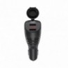 Φορτιστής Αυτοκινήτου Hoco Z34 Thunder με 2 Εξόδους USB 5V-3.1A Max, Extra Εξοδο Αναπτήρα και Led Οθόνη Ένδειξης  Μαύρο