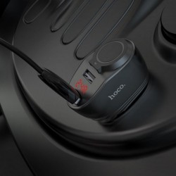 Φορτιστής Αυτοκινήτου Hoco Z34 Thunder με 2 Εξόδους USB 5V-3.1A Max, Extra Εξοδο Αναπτήρα και Led Οθόνη Ένδειξης  Μαύρο