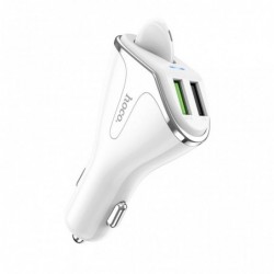 Φορτιστής Αυτοκινήτου Hoco E47 Traveller με Wireless Headset, Dual USB QC3.0 DC5V και 18W Λευκός