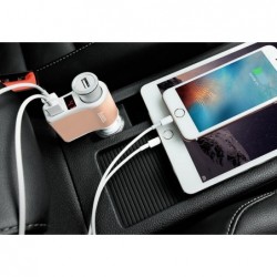 Φορτιστής Αυτοκινήτου Hoco Z10 Dual USB Fast Charging 5V 120W και Είσοδο 12/24V Λευκό