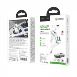 Φορτιστής Αυτοκινήτου Hoco E47 Pro Traveller με Wireless Headset, Dual USB QC3.1 DC5V και 18W Λευκός