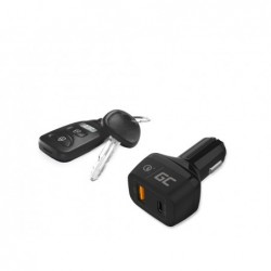 Φορτιστής Αυτοκινήτου Green Cell CAD33 USB-C Power Delivery 24W 5V/3A, 9V/2A, 12V/2A + USB Quick Charge 3.0 3.6-6.5V/3A, 6.5V-9V