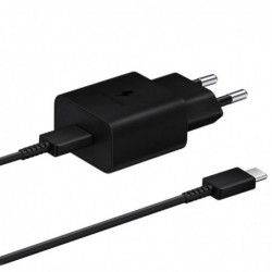 Φορτιστής Ταξιδίου Samsung Fast Charging EP-T1510XBEGEU 15W με Καλώδιο USB-C σε USB-C  Μαύρο