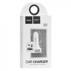 Φορτιστής Αυτοκινήτου Hoco Z3 Dual USB Fast Charging 5V/3.1A και Είσοδο 12/24V Λευκός