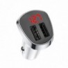 Φορτιστής Αυτοκινήτου Borofone BZ15 Auspicious Dual USB 5V 2.4A 12W Λευκός με Ψηφιακή LED Ένδειξη