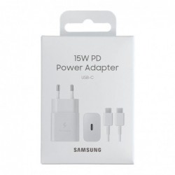 Φορτιστής Ταξιδίου Samsung Fast Charging EP-T1510XWEGEU 15W με Καλώδιο USB-C σε USB-C Λευκό