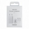 Φορτιστής Ταξιδίου Samsung Fast Charging EP-T1510XWEGEU 15W με Καλώδιο USB-C σε USB-C Λευκό