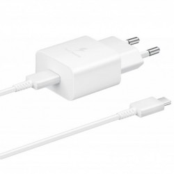Φορτιστής Ταξιδίου Samsung Fast Charging EP-T1510XWEGEU 15W με Καλώδιο USB-C σε USB-C Λευκό