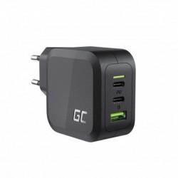 Φορτιστής Ταξιδίου Green Cell CHARGC08  PowerGaN 65W 2x USB-C, 1x USB-A Quick Charge 3.0, Samsung AFC, Huawei FCP