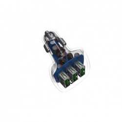 Φορτιστής Αυτοκινήτου Green Cell CADGC01 PowerRide 54W 3xUSB 18W Ultra Charge 54W 3.6-6V/3A,6-9V/2A,9-12V/1.5A με Backlight