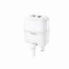 Φορτιστής Ταξιδίου Hoco C77B Highway Dual USB 5V/2.4A Λευκός για πρίζα UK
