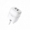 Φορτιστής Ταξιδίου Hoco C77B Highway Dual USB 5V/2.4A Λευκός για πρίζα UK