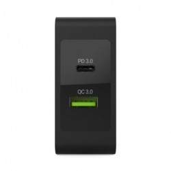 Φορτιστής Ταξιδίου Green Cell USB-C 30W PD με port USB QC3.0 και καλώδιο USB-C για Apple MacBook 12, Lenovo Yoga Tab 3 Plus