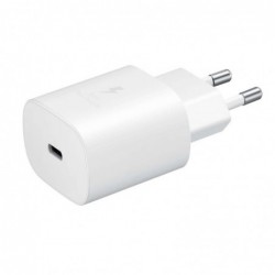 Φορτιστής Ταξιδίου Samsung Fast Charging EP-TA800XWEGWW 25W με Καλώδιο USB-C σε USB-C Λευκό