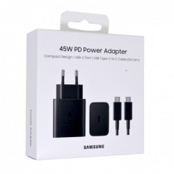 Φορτιστής Ταξιδίου Samsung Super Fast Charging T4510XBE 45W με έξοδο Usb-C και Καλώδιο Μαύρος