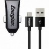 Φορτιστής Αυτοκινήτου Energizer 1A με Αποσπώμενο Καλώδιο Micro USB 1μ Μαύρο