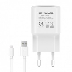Φορτιστής Ταξιδίου Switching Ancus Supreme Series C60 USB  5V / 2A 10W με Αποσπώμενο Καλώδιο USB-C 1m Λευκό
