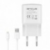 Φορτιστής Ταξιδίου Switching Ancus Supreme Series C60 USB 5V / 2A 10W με Αποσπώμενο Καλώδιο Lightning 1m Λευκό