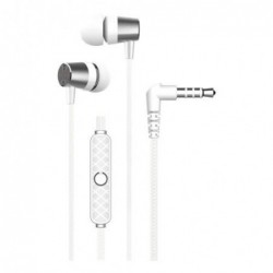 Hands Free Stereo Devia EM103 Metal 3.5mm Kinstone Series Λευκό